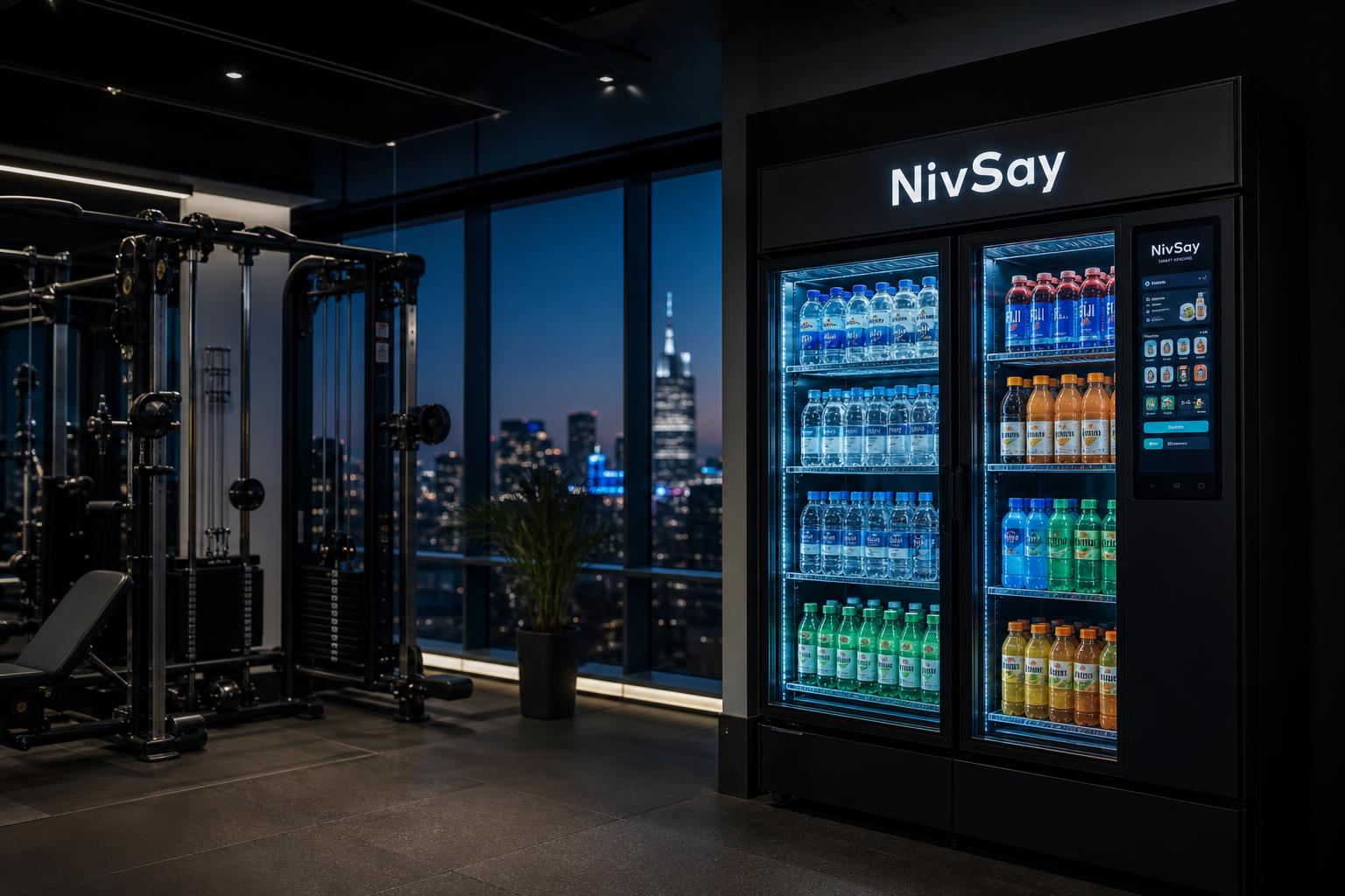 Modern gym with NivSay smart cooler